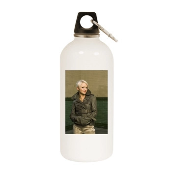 Hannah Spearritt White Water Bottle With Carabiner