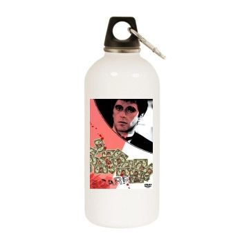 Scarface (1983) White Water Bottle With Carabiner