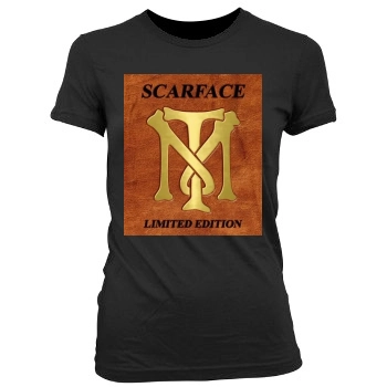 Scarface (1983) Women's Junior Cut Crewneck T-Shirt