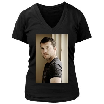 Sam Worthington Women's Deep V-Neck TShirt