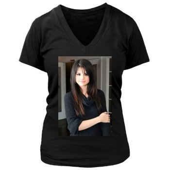 Selena Gomez Women's Deep V-Neck TShirt