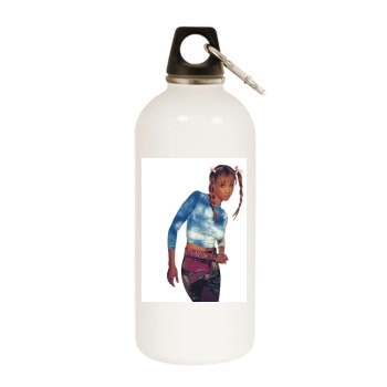 Tyra Banks White Water Bottle With Carabiner