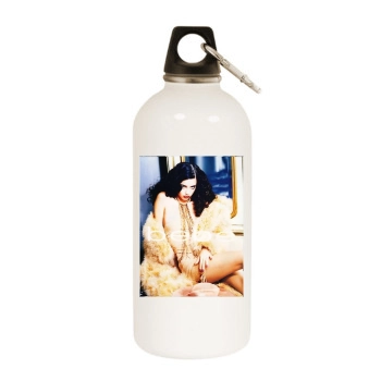 Adriana Lima White Water Bottle With Carabiner