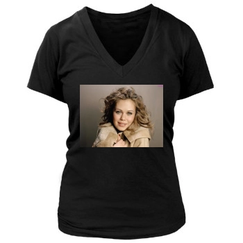 Alexis Dziena Women's Deep V-Neck TShirt