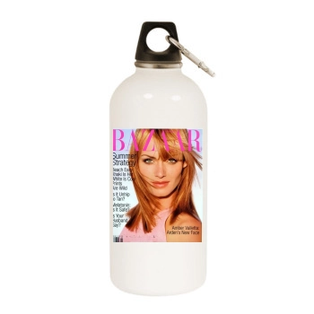 Amber Valletta White Water Bottle With Carabiner