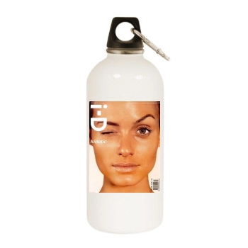 Amber Valletta White Water Bottle With Carabiner