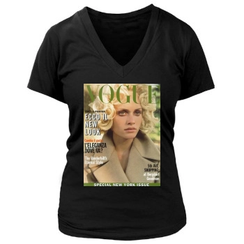 Amber Valletta Women's Deep V-Neck TShirt