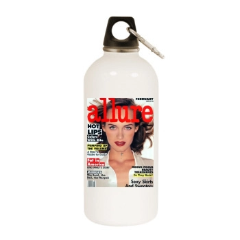 Amber Valletta White Water Bottle With Carabiner