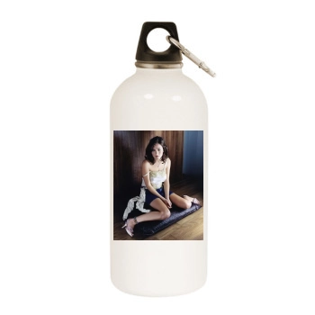 Anna Friel White Water Bottle With Carabiner