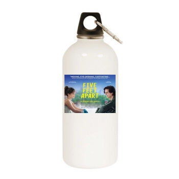 Five Feet Apart (2019) White Water Bottle With Carabiner