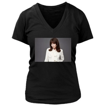 Anna Friel Women's Deep V-Neck TShirt