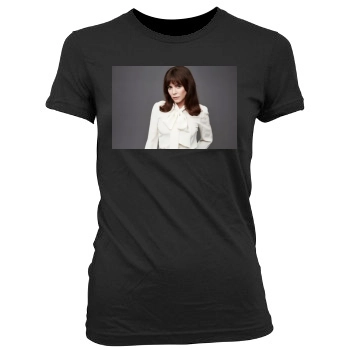 Anna Friel Women's Junior Cut Crewneck T-Shirt