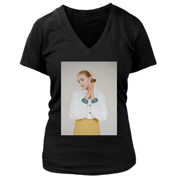 AnnaSophia Robb Women's Deep V-Neck TShirt