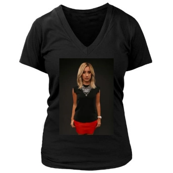 Ashley Tisdale Women's Deep V-Neck TShirt