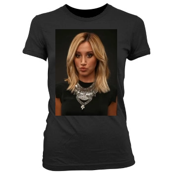 Ashley Tisdale Women's Junior Cut Crewneck T-Shirt