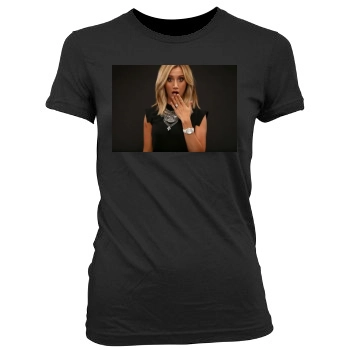 Ashley Tisdale Women's Junior Cut Crewneck T-Shirt