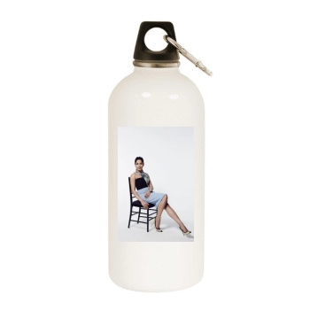 Freida Pinto White Water Bottle With Carabiner