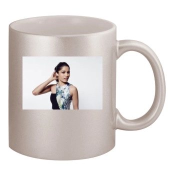 Freida Pinto 11oz Metallic Silver Mug