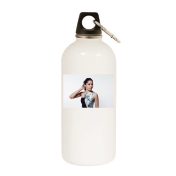 Freida Pinto White Water Bottle With Carabiner