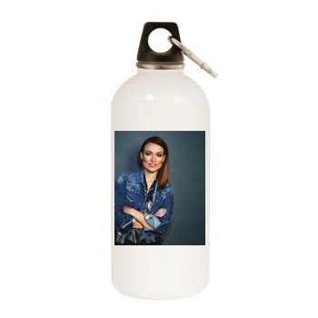 Olivia Wilde White Water Bottle With Carabiner