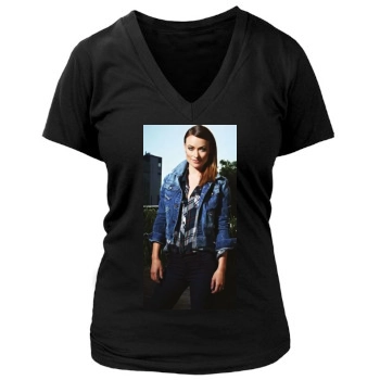 Olivia Wilde Women's Deep V-Neck TShirt