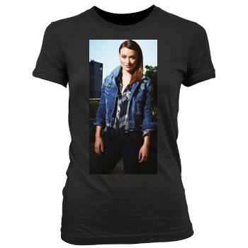 Olivia Wilde Women's Junior Cut Crewneck T-Shirt