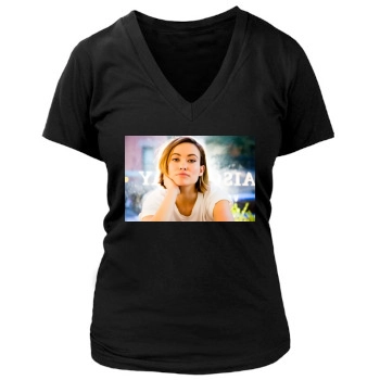 Olivia Wilde Women's Deep V-Neck TShirt