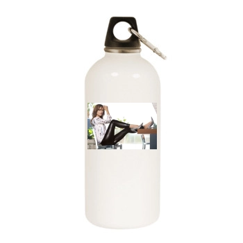 Olivia Wilde White Water Bottle With Carabiner