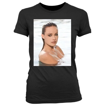 Olivia Wilde Women's Junior Cut Crewneck T-Shirt