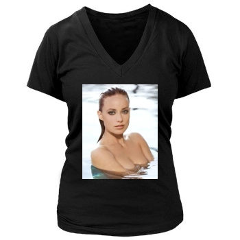 Olivia Wilde Women's Deep V-Neck TShirt