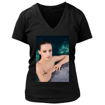 Olivia Wilde Women's Deep V-Neck TShirt