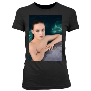 Olivia Wilde Women's Junior Cut Crewneck T-Shirt