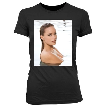 Olivia Wilde Women's Junior Cut Crewneck T-Shirt