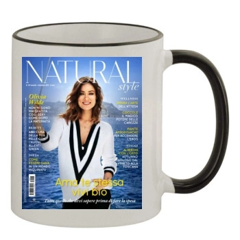 Olivia Wilde 11oz Colored Rim & Handle Mug