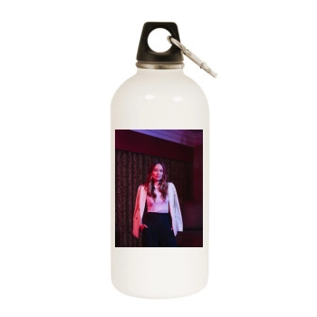 Olivia Wilde White Water Bottle With Carabiner