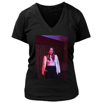 Olivia Wilde Women's Deep V-Neck TShirt