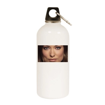 Olivia Wilde White Water Bottle With Carabiner