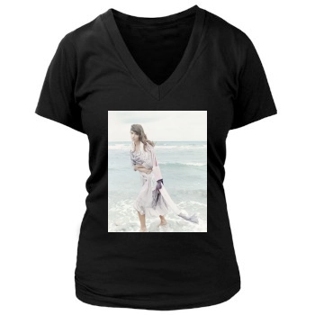 Helena Christensen Women's Deep V-Neck TShirt