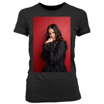 Olivia Munn Women's Junior Cut Crewneck T-Shirt