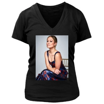 Olivia Wilde Women's Deep V-Neck TShirt