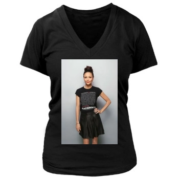 Thandie Newton Women's Deep V-Neck TShirt