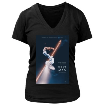 First Man (2018) Women's Deep V-Neck TShirt