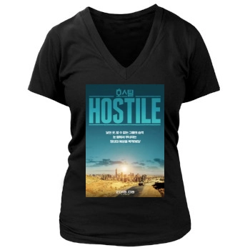 Hostile (2018) Women's Deep V-Neck TShirt