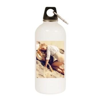 Sasha Pivovarova White Water Bottle With Carabiner