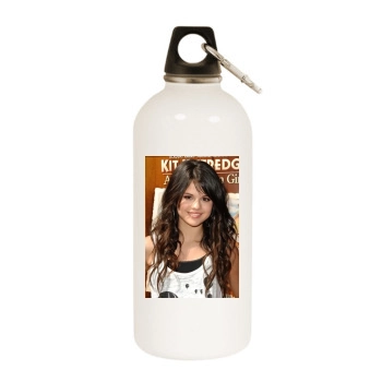 Selena Gomez White Water Bottle With Carabiner