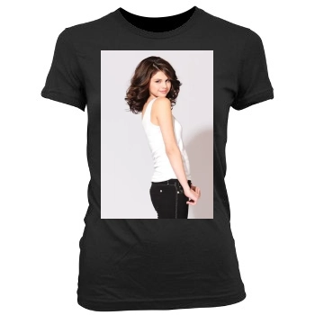 Selena Gomez Women's Junior Cut Crewneck T-Shirt