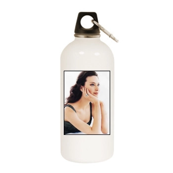 Shalom Harlow White Water Bottle With Carabiner