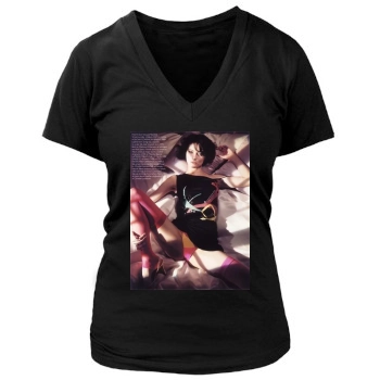 Shalom Harlow Women's Deep V-Neck TShirt