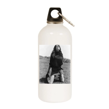 Stephanie Seymour White Water Bottle With Carabiner