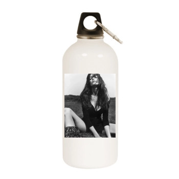 Stephanie Seymour White Water Bottle With Carabiner